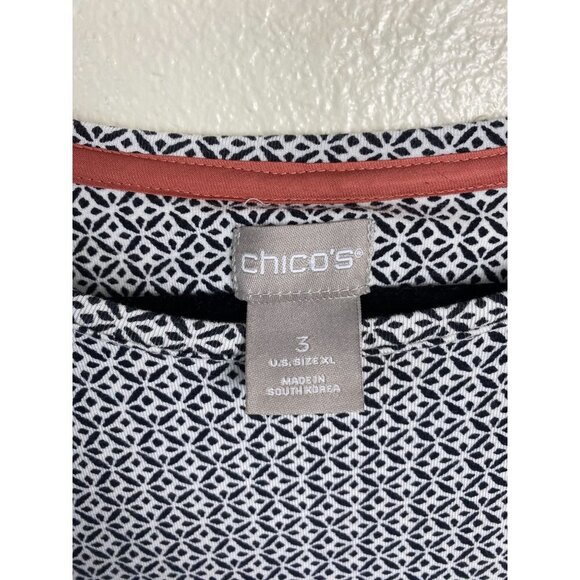 Chico's Jersey Stretch Sweaters Womens size XL Geometric Classic Boho Office - Picture 3 of 10
